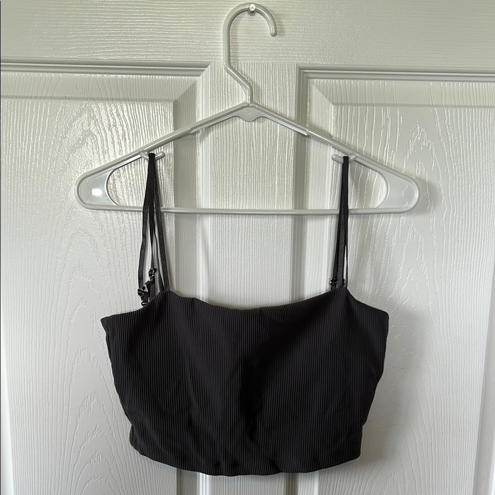 BuffBunny Gray Fitted Crop Tank Top